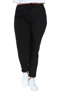 Pantaloni casual vatuiti, negri, bumbac, Negru Pantaloni casual vatuiti, negri, bumbac, Negru