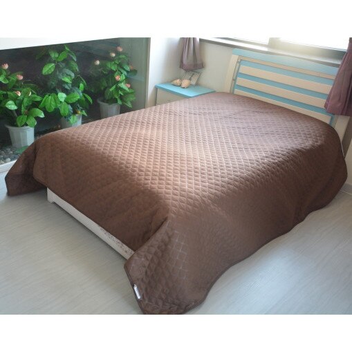 Cuvertura de pat Deco, poliester, maro, 220 x 240 cm