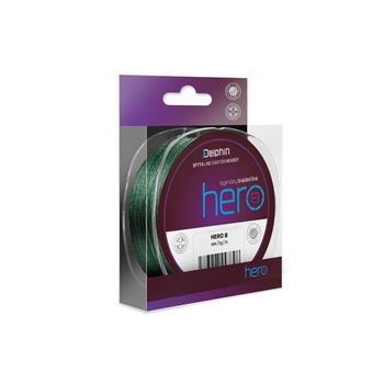 Fir pescuit, Textil Delphin, HERO 8 Culoare verde Diametru 0,20mm Rezistenta 14,10kg Lungime 117m Fir pescuit, Textil Delphin, HERO 8 Culoare verde Diametru 0,20mm Rezistenta 14,10kg Lungime 117m