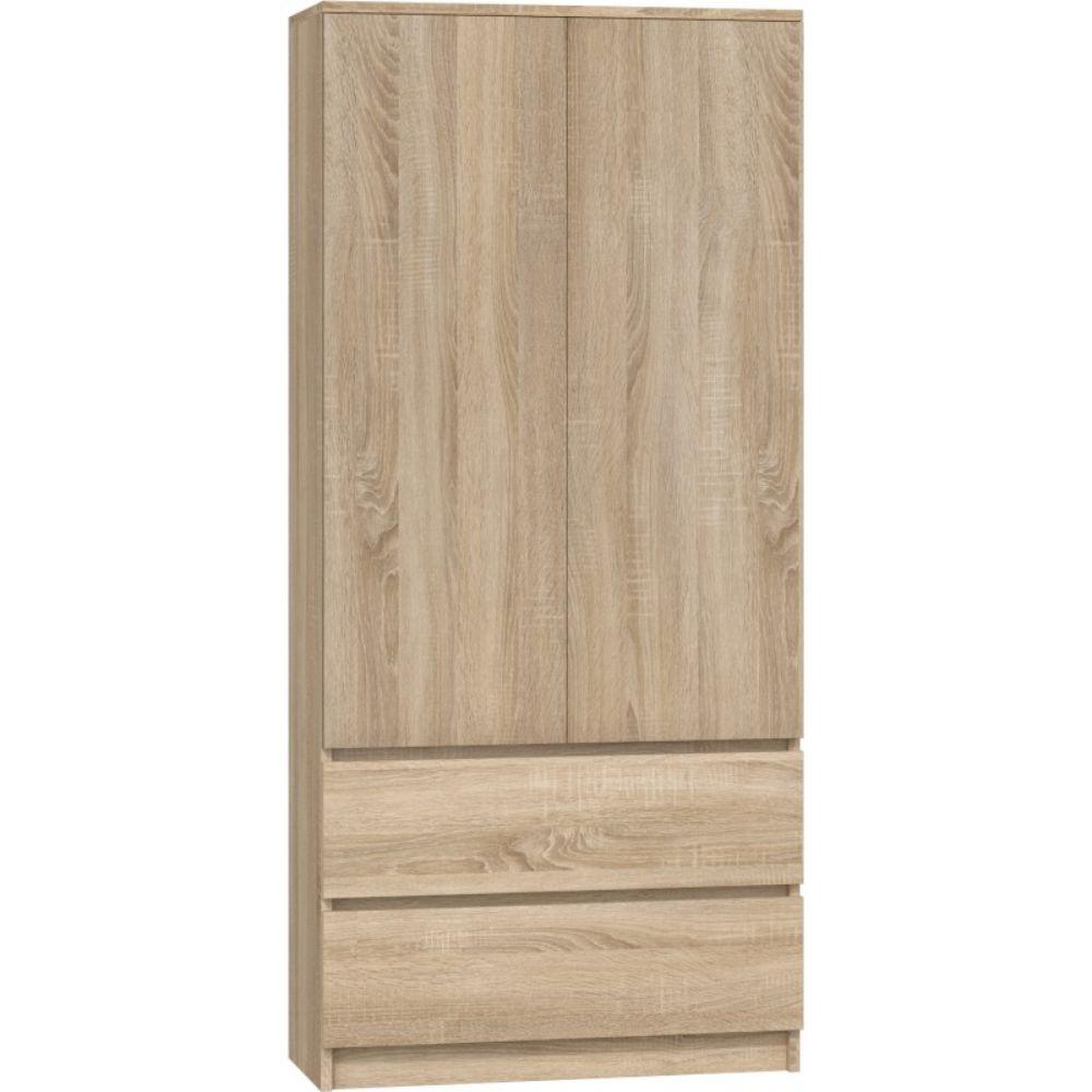 Dulap haine, TOPESHOP, Malwa, cu 2 usi si 2 sertare, SS-90, 180x90x 50 cm, SONOMA﻿