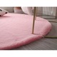 Covor Strado Rabbit 140x140, rotund moale de plus, Roz/Crem