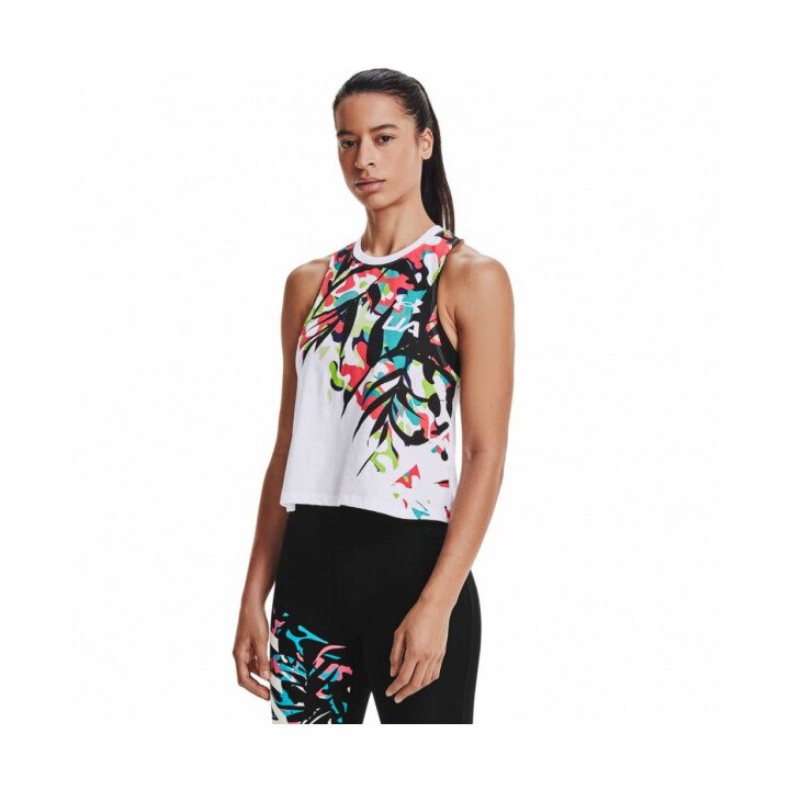 Maieu de alergare dama Run Floral, Under Armour, Bumbac, Multicolor, S