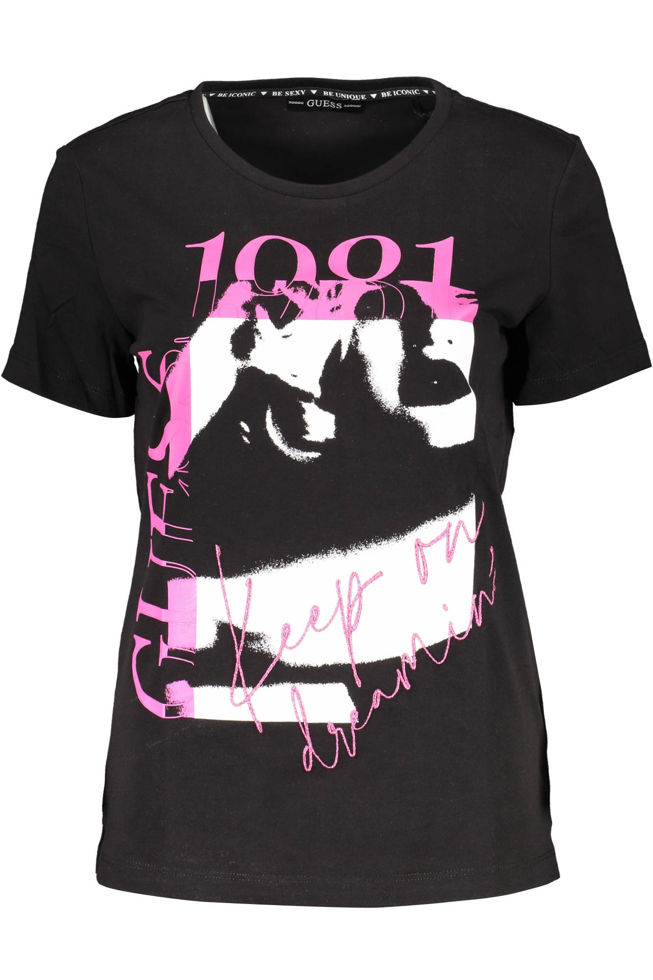 Tricou dama, Guess Jeans, 9205405, Logo, Negru, Negru