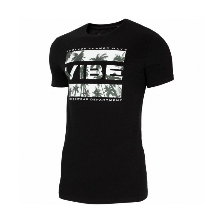 Tricou barbati 4F, H4L21-TSM026, Bumbac, Negru, M