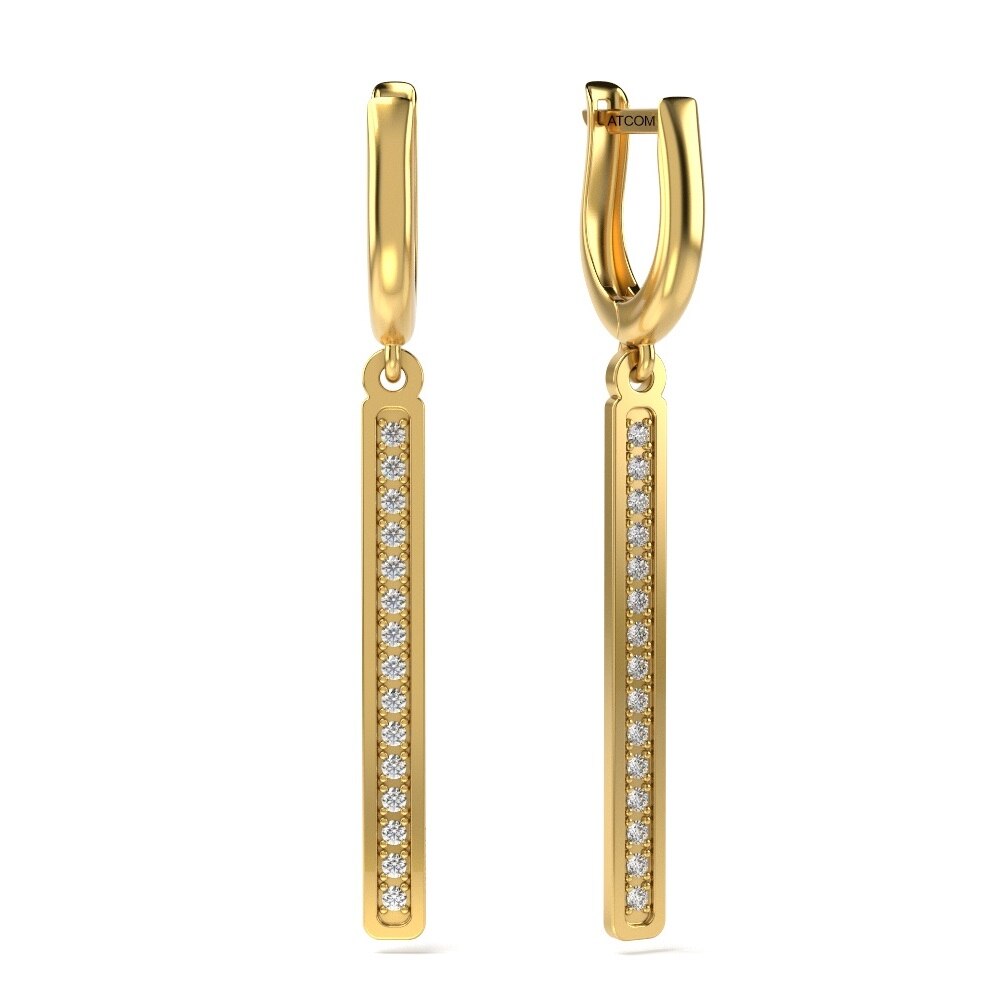 Cercei din aur galben model 56