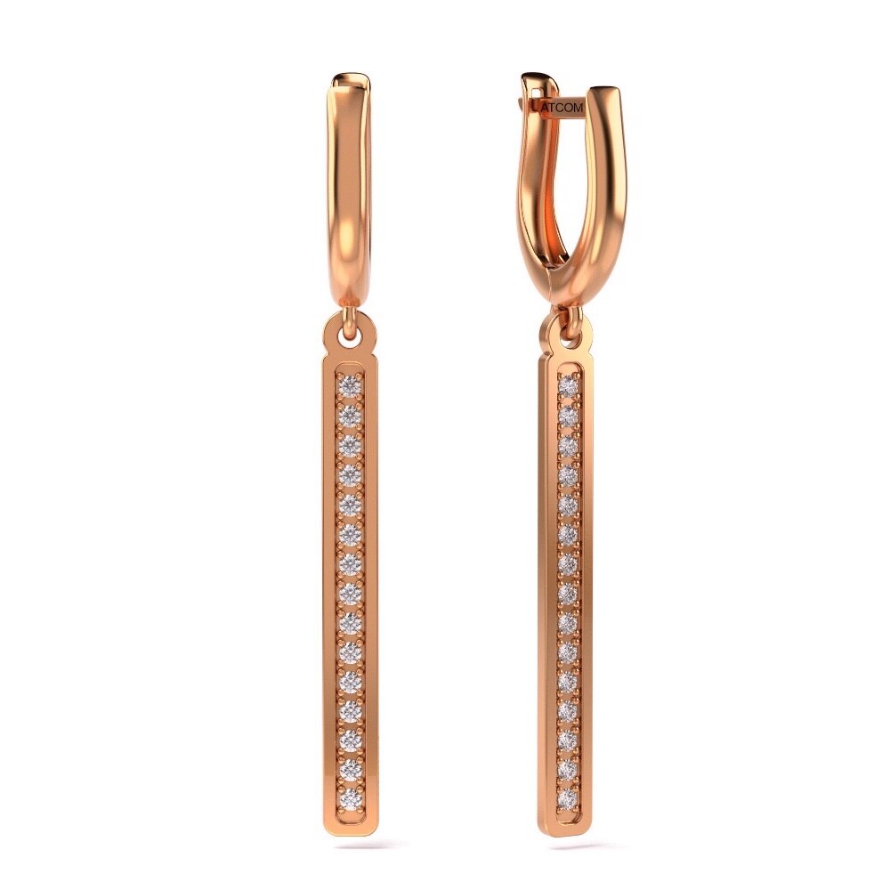 Cercei din aur roz model 56