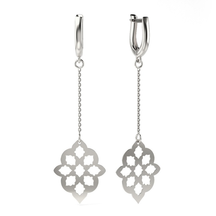 Cercei din aur alb model 63