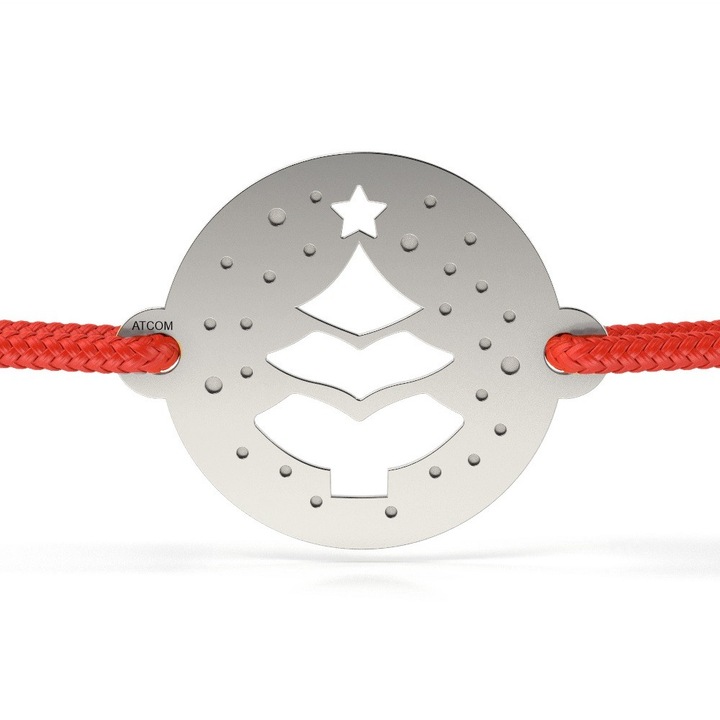 Bratara din aur alb cu snur model Bradut cu steluta