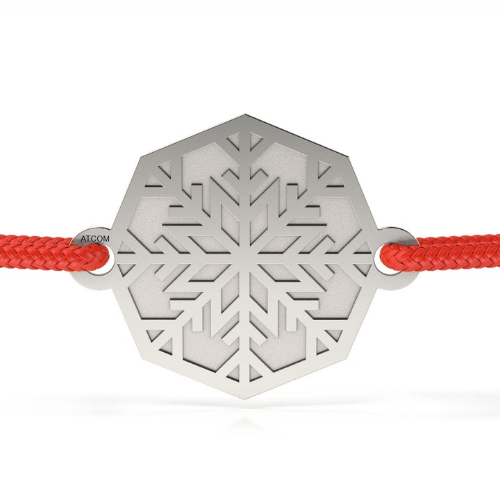 Bratara din aur alb cu snur model Fulg luminos