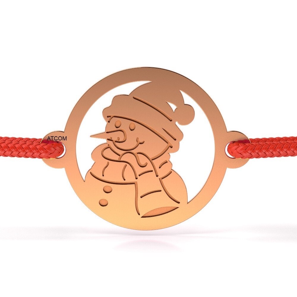 Bratara din aur roz cu snur rosu model Fularel