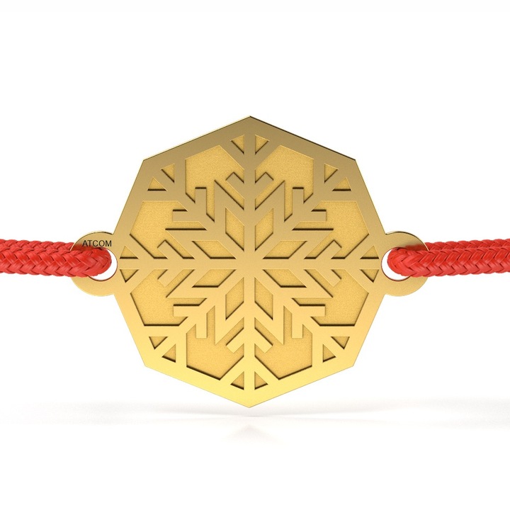 Bratara din aur galben cu snur model Fulg luminos