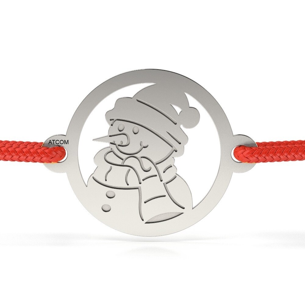 Bratara din aur alb cu snur rosu model Fularel