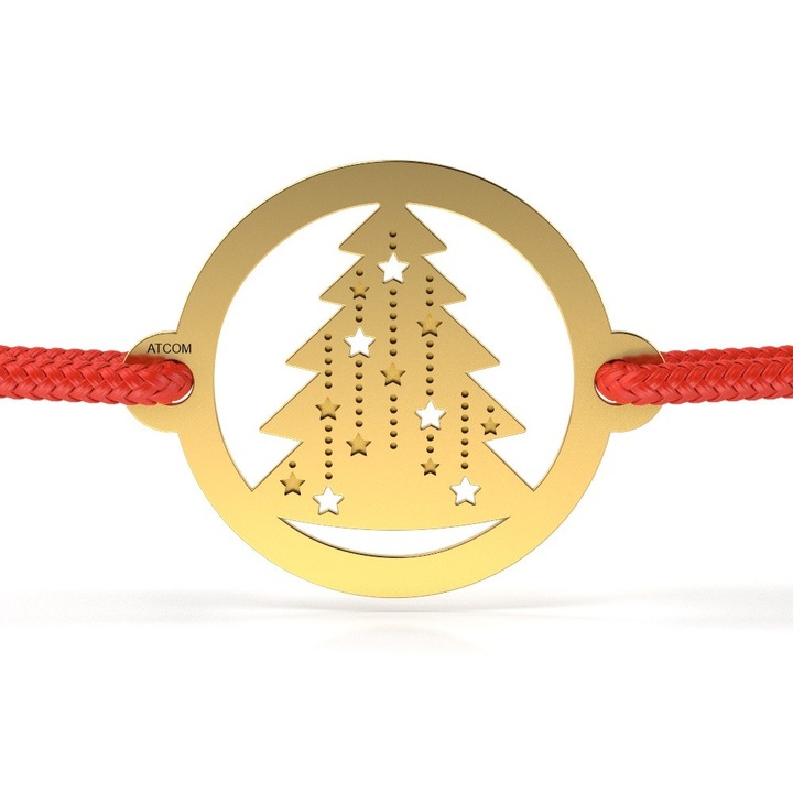 Bratara din aur galben cu snur model Bradutul sclipitor