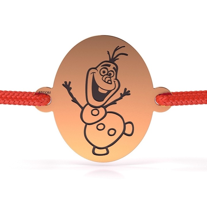 Гривна от розово злато с червена връв модел Olaf