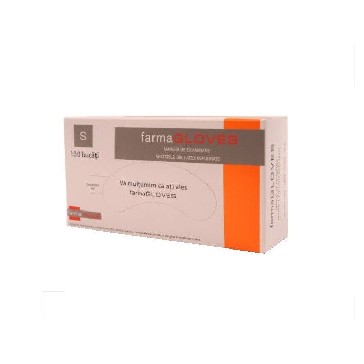 Set 100 buc Manusi Medicale Latex Nepudrat Alb Marimea S