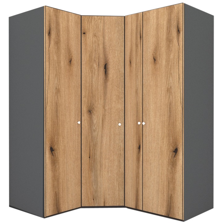 Dulap de Colt Genarom LEX Model A, Decor K365, 153-178 x 218 x 66 cm