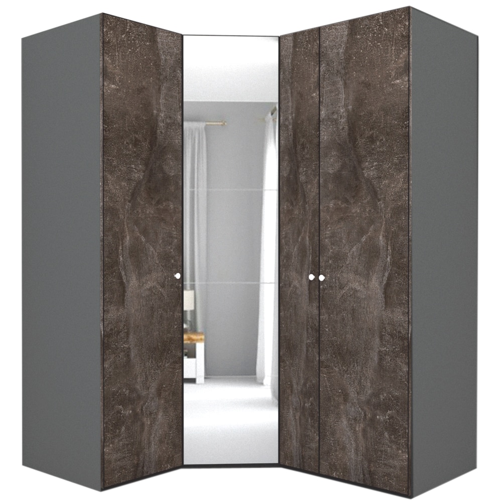 Dulap de Colt Genarom LEX Model A, Decor 4299 / Oglinda, 153-178 x 240 x 66 cm