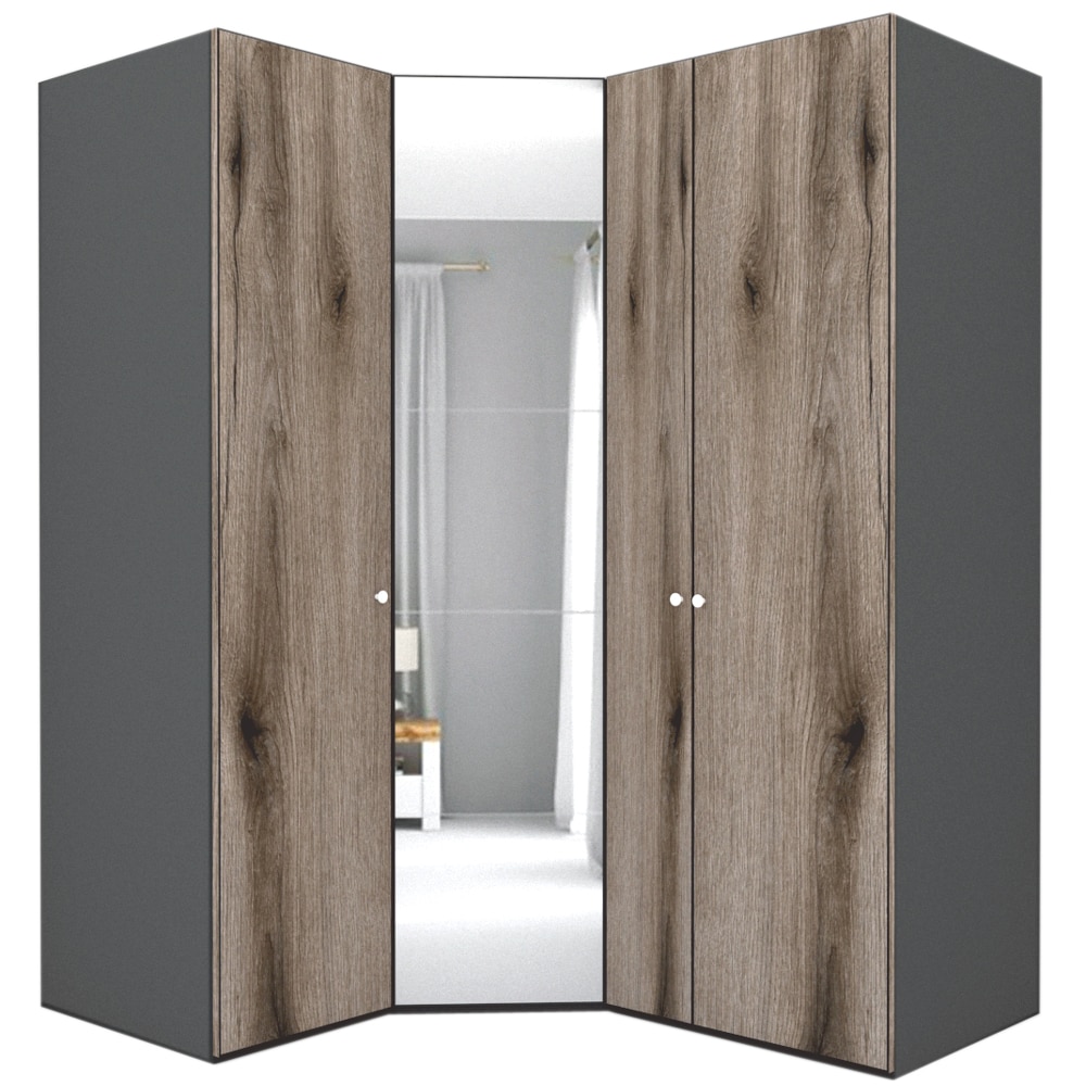 Dulap de Colt Genarom LEX Model A, Decor K366 / Oglinda, 153-178 x 240 x 66 cm