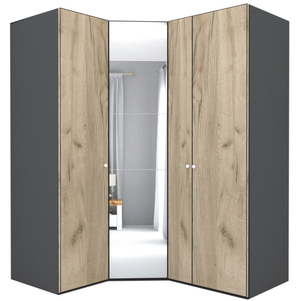 Dulap de Colt Genarom LEX Model A, Decor K002 / Oglinda, 153-178 x 240 x 66 cm