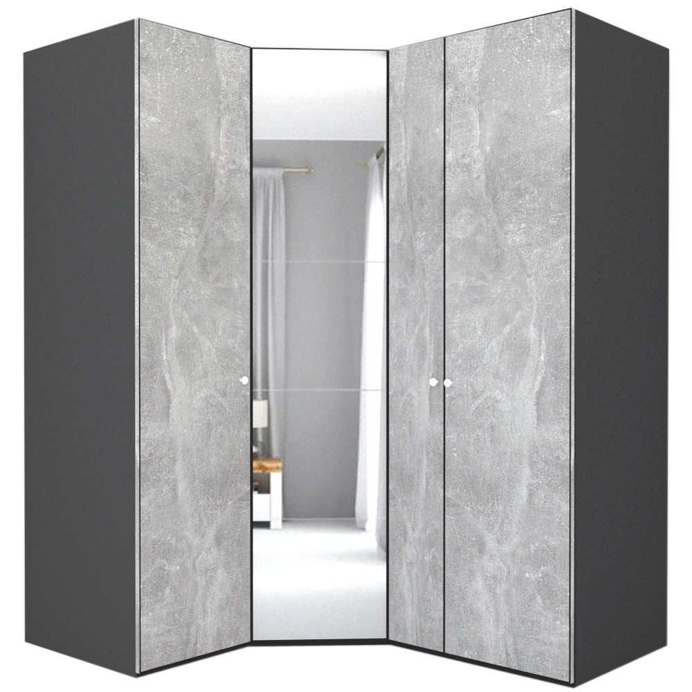 Dulap de Colt Genarom LEX Model A, Decor 4298 / Oglinda, 153-178 x 240 x 66 cm