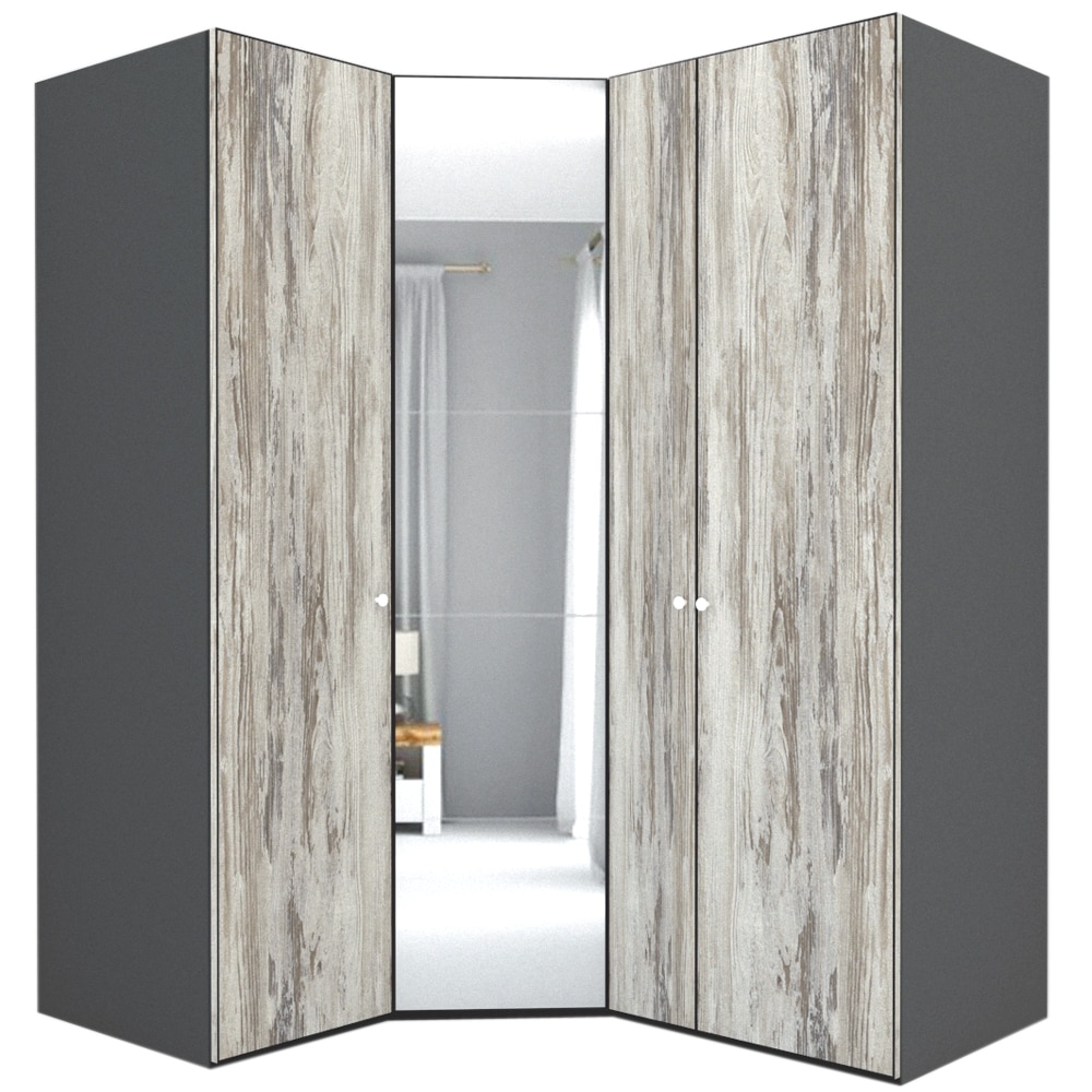 Dulap de Colt Genarom LEX Model A, Decor K084 / Oglinda, 153-178 x 240 x 66 cm