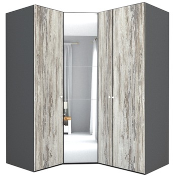 Dulap de Colt Genarom LEX Model A, Decor K084 / Oglinda, 153-178 x 240 x 66 cm Dulap de Colt Genarom LEX Model A, Decor K084 / Oglinda, 153-178 x 240 x 66 cm