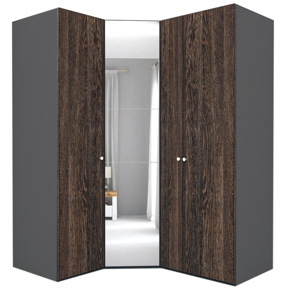 Dulap de Colt Genarom LEX Model A, Decor 7648 / Oglinda, 153-178 x 218 x 66 cm