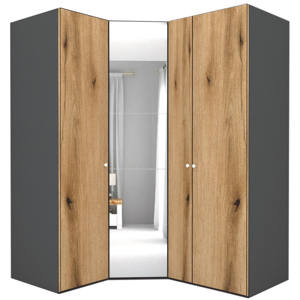 Dulap de Colt Genarom LEX Model A, Decor K365 / Oglinda, 153-178 x 240 x 66 cm