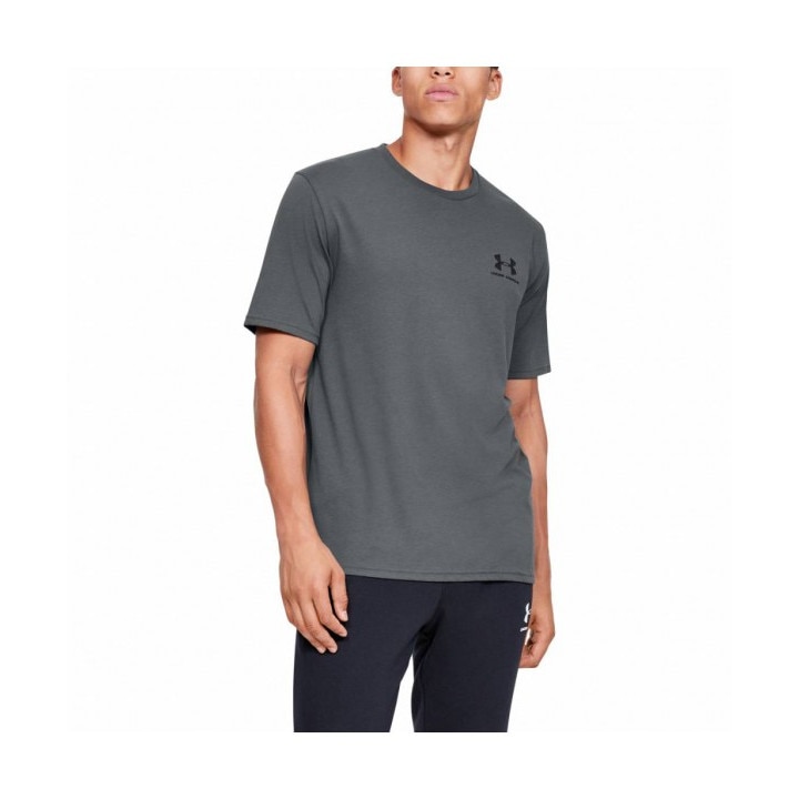 Tricou barbati, Under Armour Sportstyle Left Chest SS, Bumbac, S EU, Gri