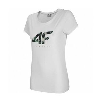 Tricou dama 4F, H4L21-TSD030, Bumbac, Alb Tricou dama 4F, H4L21-TSD030, Bumbac, Alb