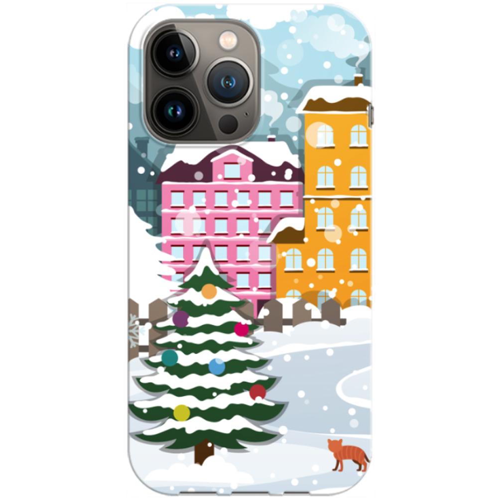 Husa craciun compatibila cu Apple iPhone 13 model Christmas Street, Silicon, TPU, Viceversa