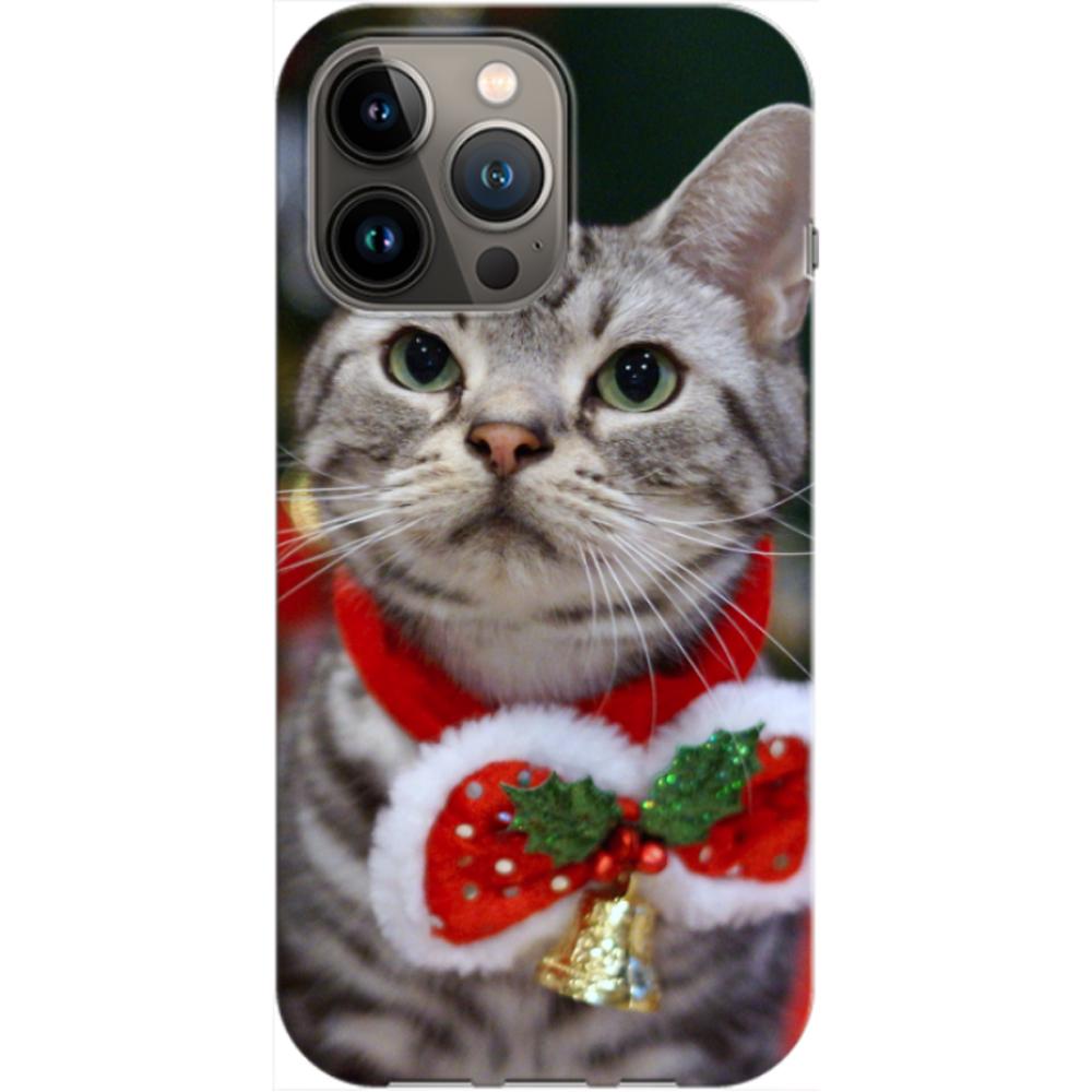 Husa craciun compatibila cu Apple iPhone 13 model Christmas Cat, Silicon, TPU, Viceversa