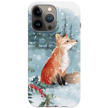 Husa craciun compatibila cu Apple iPhone 13 Pro Max model Winter Fox, Silicon, TPU, Viceversa Husa craciun compatibila cu Apple iPhone 13 Pro Max model Winter Fox, Silicon, TPU, Viceversa