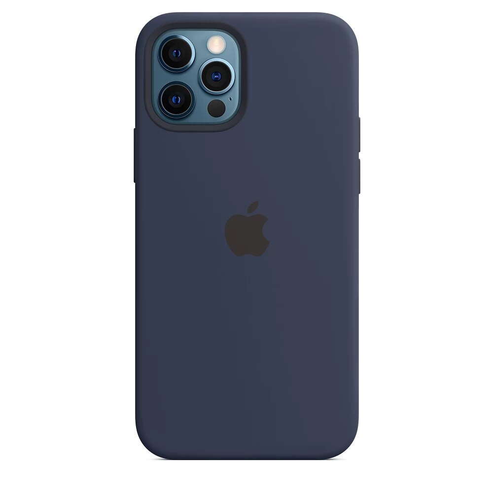 Husa Compatibila Apple, iPhone 12/12 Pro, silicon, microfibra ,Navy Blue
