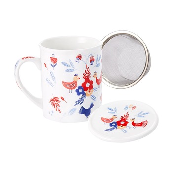 Cana cu sita si capac - Wenke, Portelan, 250 ml, Alb Cana cu sita si capac - Wenke, Portelan, 250 ml, Alb