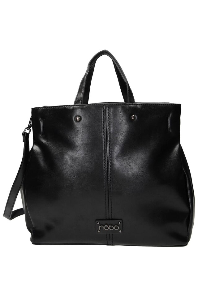 Geanta de mana Nobo, NBAG-L1150-C020, Piele ecologica, 31x33 cm, Negru