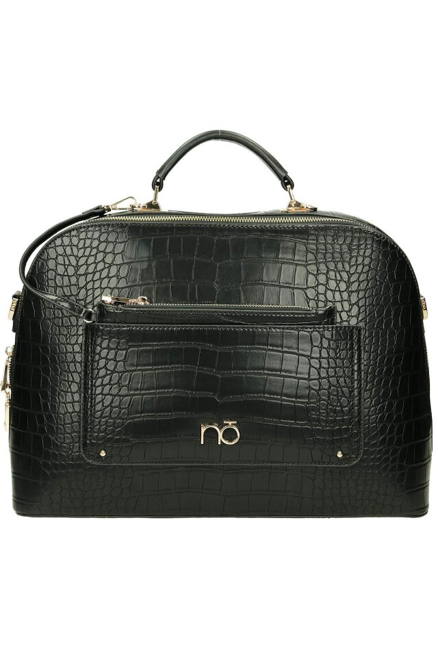 Geanta dama, Nobo NBAG-J0030-CM20, Piele ecologica, 28 x 40 x 15 cm, Negru