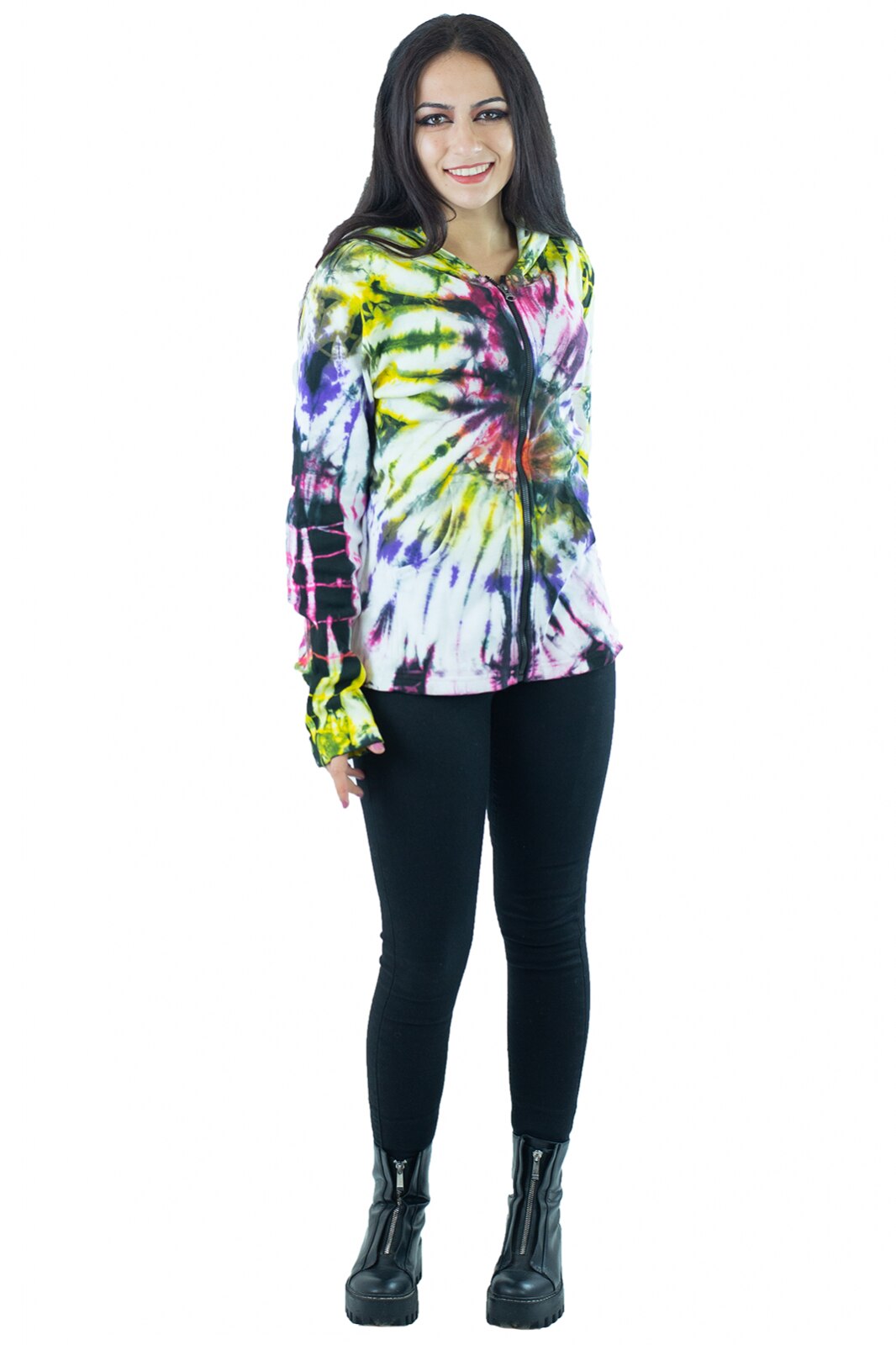 Hanorac Tie Dye Multicolor, Model 4, Marimea L