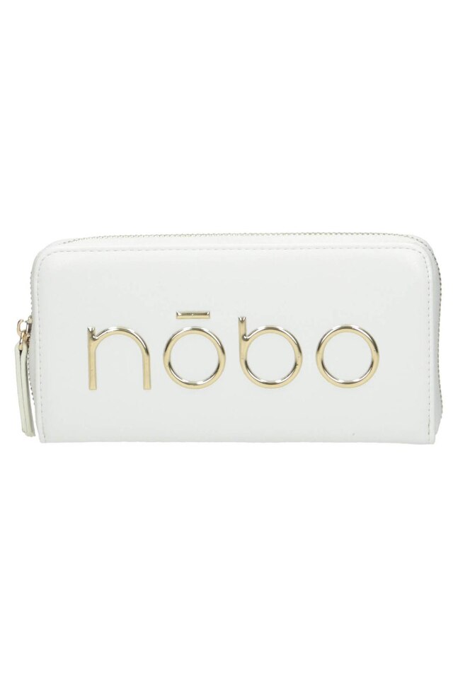 Portofel pentru femei, Nobo, NPUR-K0080-C000, Piele ecologica, 10 x 19.5 x 2.5 cm, Alb/Auriu