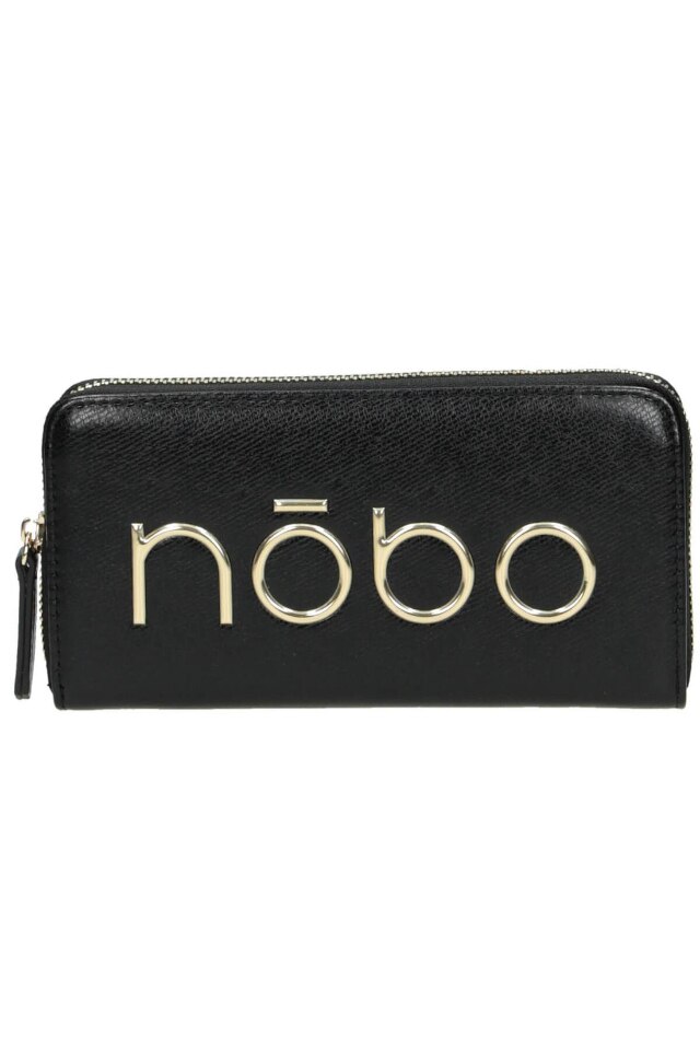 Portofel pentru femei, Nobo, NPUR-K0080-CM20, Piele ecologica, 10 x 19.5 x 2.5 cm, Negru/Auriu