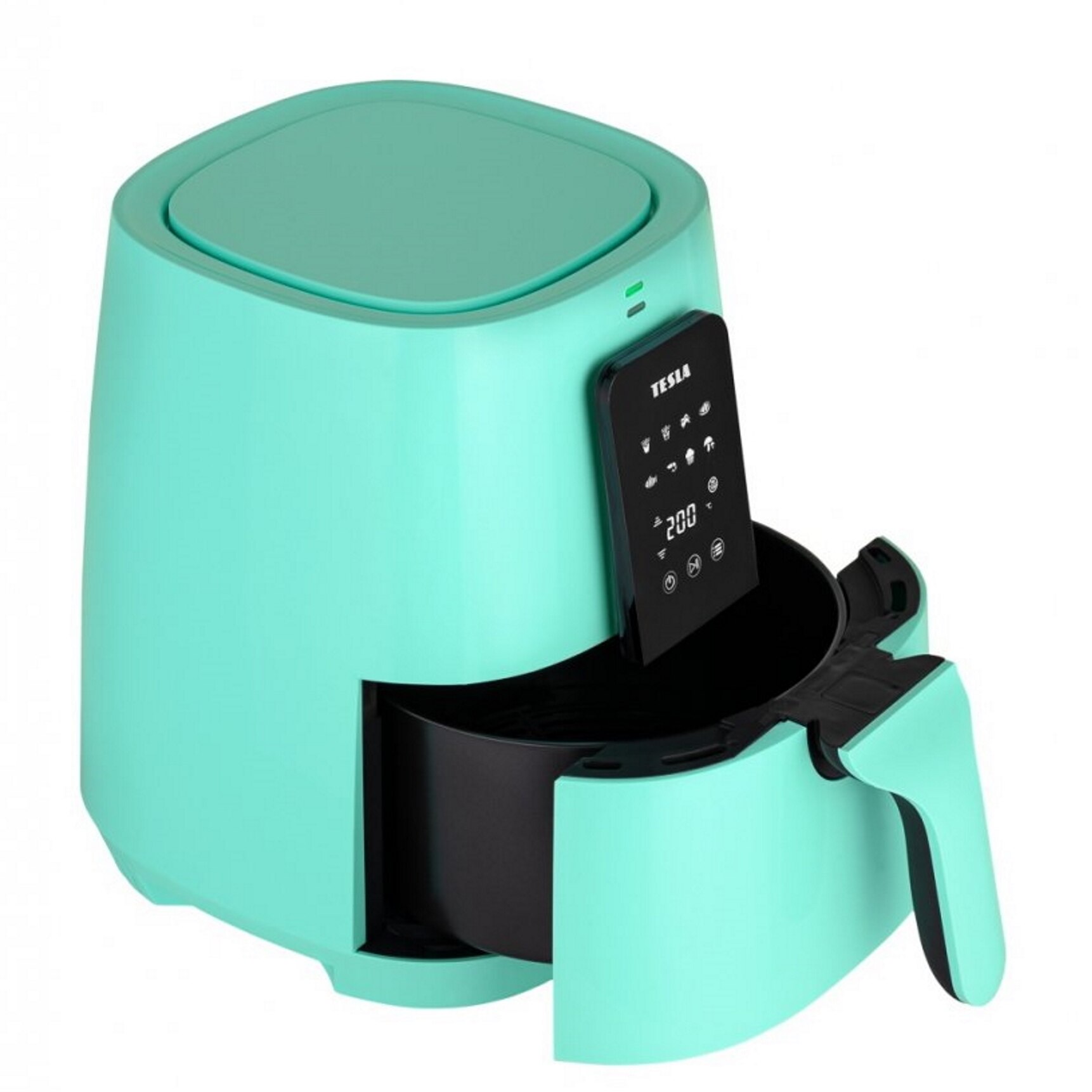 Friteuza cu aer cald TESLA Aircook Q30, 3.8L, fara ulei, 1300 W, Turcoaz