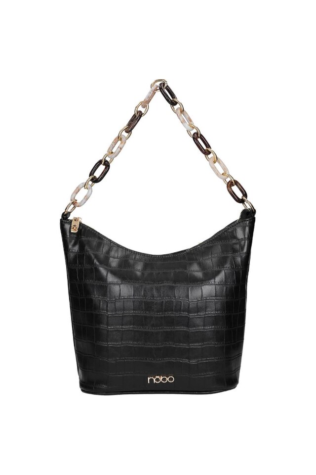Geanta de umar, Nobo, Piele ecologica, Negru, 24x33x11 cm