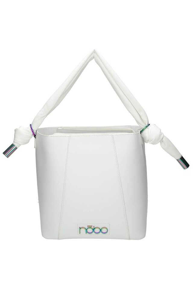 Geanta de umar, Nobo, Piele ecologica, Alb, 27x36x14 cm