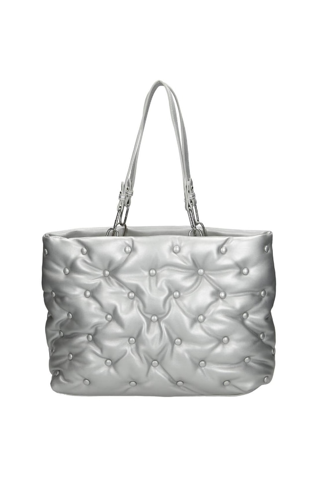 Geanta de mana, NOBO, NBAG-L1060-C022, Piele ecologica, 29x46x12 cm, Argintiu