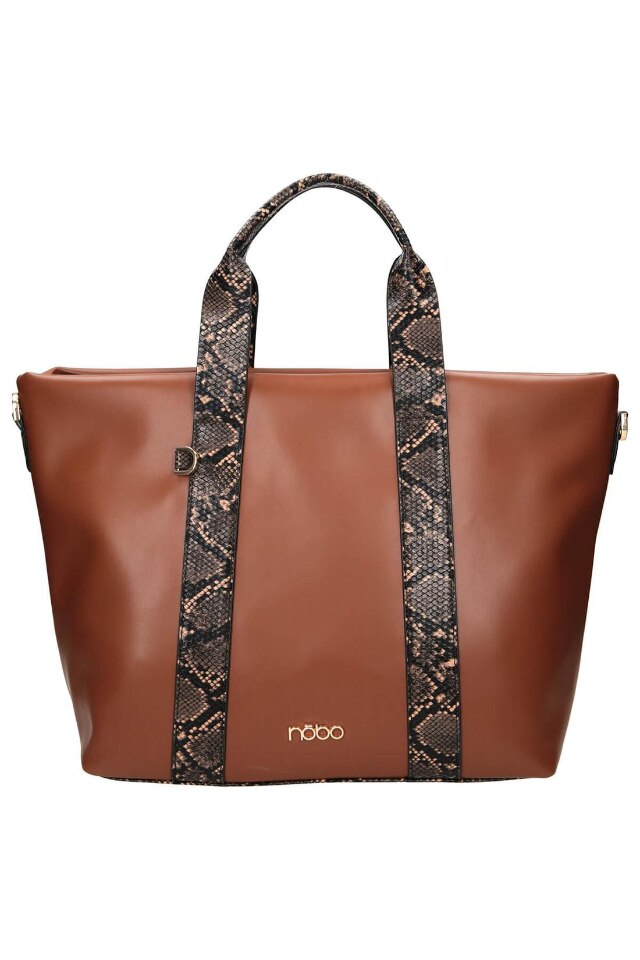 Geanta de mana, NOBO, NBAG-L0700-CM17, Piele ecologica, 32x47x14 cm, Maro