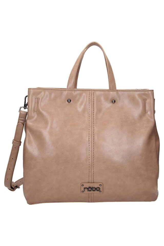 Geanta de mana, NOBO, NBAG-L1150-C015, Piele ecologica, 31x33/35x12 cm, Bej
