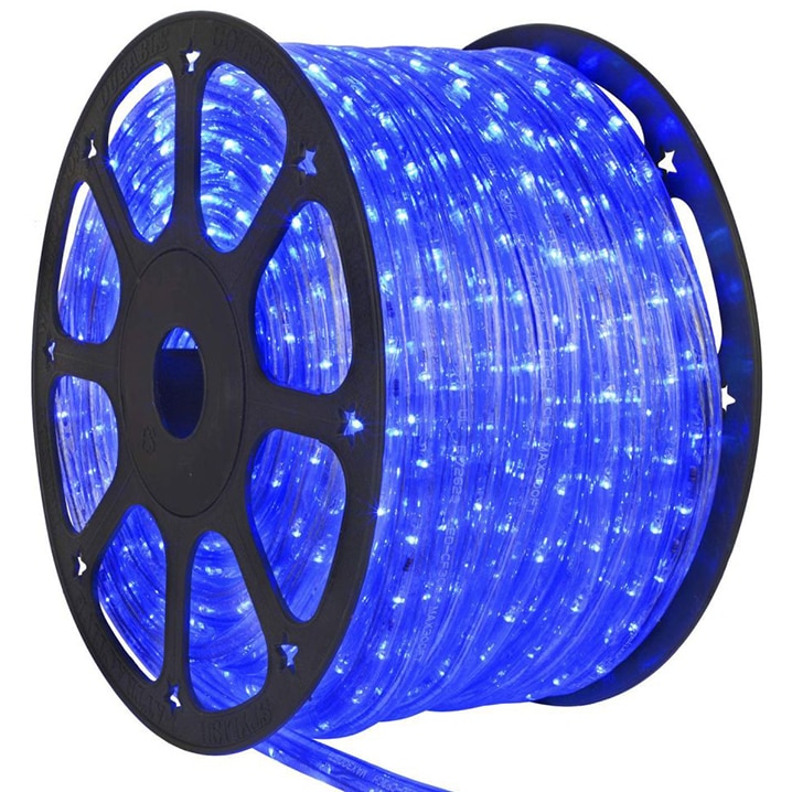 Furtun Luminos iCraciun LED, 10 metri, albastru, exterior, IDEC240LFTLALL