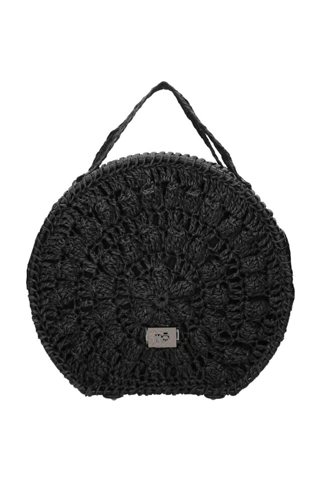 Geanta de mana Nobo, NBAG-XK0290-C020, Ratan/Textil, Negru