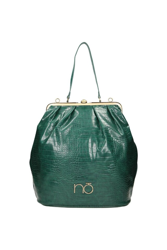 Geanta de mana, Nobo, Piele ecologica, Verde, 40x40x17 cm