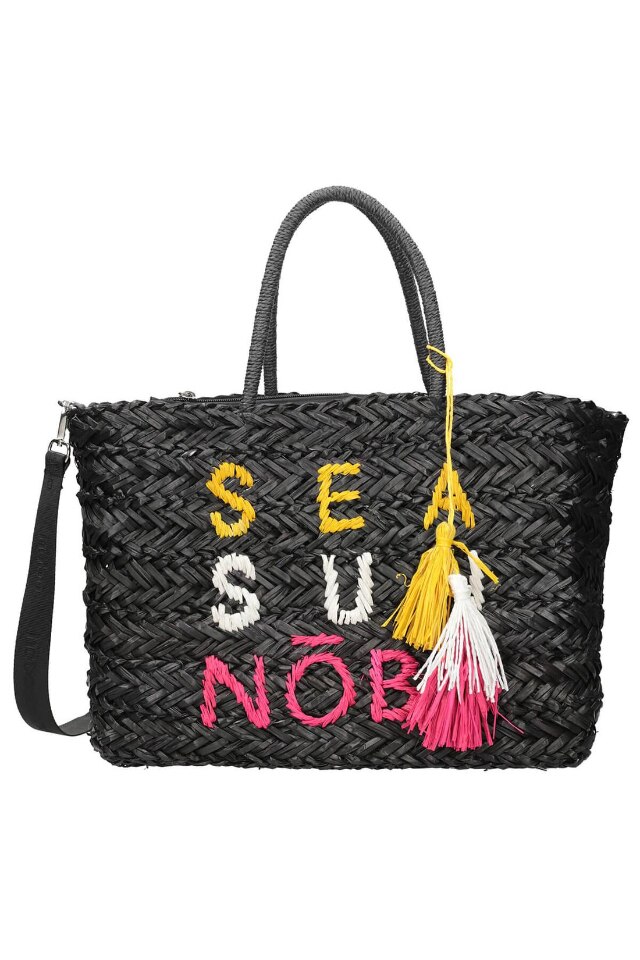Geanta de mana Nobo, NBAG-XK0410-C020, Ratan, Negru